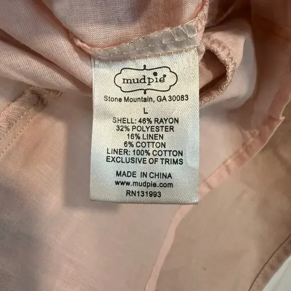 Mud Pie Nicolette Dress Blush Pink Tiered Sleeveless L NWT - Picture 5 of 10